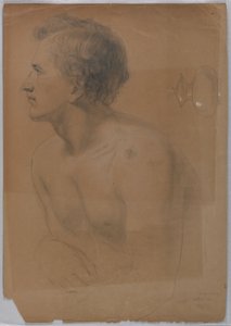 Teckning, studie till "Tribute Money", juli 1852 av Daniel Huntington