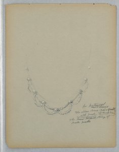 Teckning, studie av halsbandet i porträttet av Mrs George Lewis, slutet av 1800-talet av Daniel Huntington