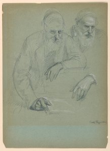 Teckning, Två studier av Daniel Hun, 1881 av Daniel Huntington
