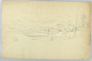 Franconia Notch från Pemigewasset River nära Grafton House av Daniel Huntington