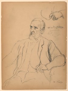 John Jay Phelps sittande, separat hand- och kedjestudie av Daniel Huntington