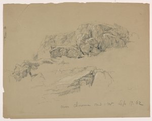 Rock Ledge nära Chocorua Pond and Mountain av Daniel Huntington