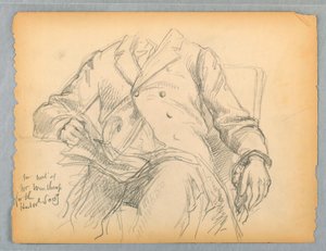 Studie för Portrait of Hon. Robert C. Winthrop för Historical Society, Mass. av Daniel Huntington