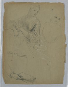 Studie av stående kvinna för "The Republican Court" (Lady Washingtons mottagningsdag) av Daniel Huntington