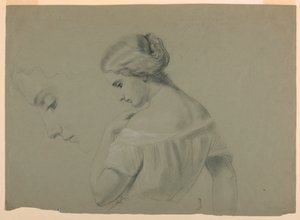 Studie av en kvinna i profil av Daniel Huntington