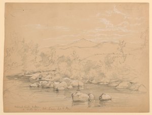 Utsikt över Moat Mountain från Wildcat Brook, Jackson, New Hampshire, tittar sydväst av Daniel Huntington