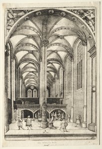 Utsikt i det inre av St. Catherines kyrka i Augsburg