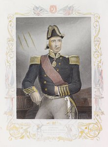Amiral Sir Edmund Lyons (färgad gravyr)