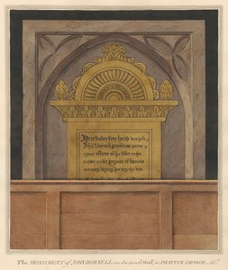Mässingsplatta för John Burnell från Drayton Church av Daniel Lysons