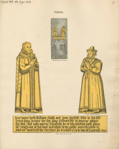 Mässingsplatta för William och Jane Smith från Enfield Church av Daniel Lysons