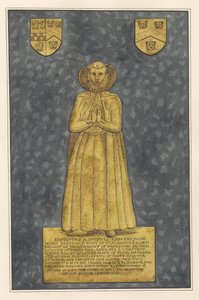 Mässing pläterad för Elizabeth Harvey från East Ham Church av Daniel Lysons