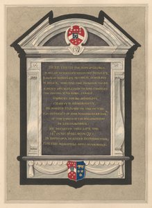 Memorial av George, Earl of Berkeley från Cranford Church av Daniel Lysons