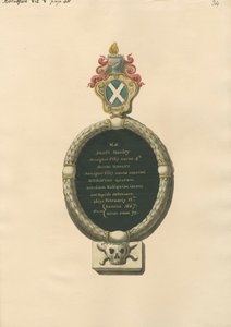 Minnesmärke till Jacob Hawley från Brentforth Church av Daniel Lysons