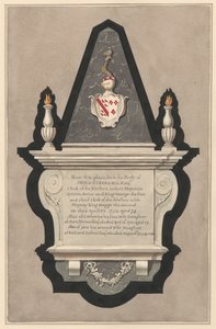 Minnesmärke över James Eckersall och hans fru Catherine och hans andra fru Catherine och hans andra fru Jane från Drayton Church av Daniel Lysons