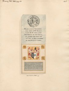 Minnesmärke till Thomas Lant också till Robert Harington från Hornsey Church av Daniel Lysons