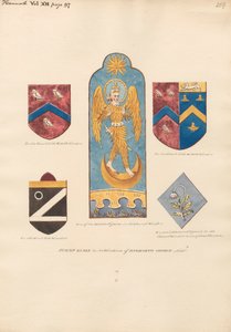 Målat glas i fönstren i Hanworth Church av Daniel Lysons