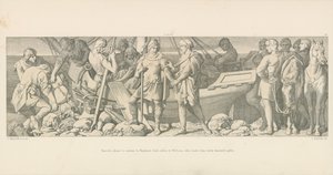 Harold, på väg att återvända till England, säger farväl till William, som laddar honom med farvälgåvor av Daniel Maclise