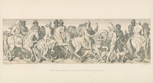 Harold och hans riddare rider till sin ombordstigningsplats i Bosham, Sussex av Daniel Maclise