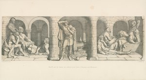 Harold och saxarna är instängda i slottet Beaurain, nära Montreuil av Daniel Maclise