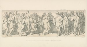 Morcar, vald till jarl av Northumbria, i stället för Tostig, Harold medlar med valets nuneios av Daniel Maclise