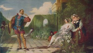 Scen från tolfte natten Malvolio och grevinnan, c1840, c1915 av Daniel Maclise