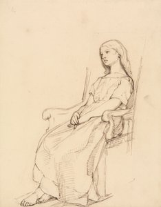 Studie av en sittande ung flicka av Daniel Maclise