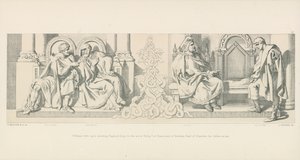 William, böjd för att invadera England; ber om hjälp av Filip I av Frankrike och Baldwin jarl av Flandern hans svärfar av Daniel Maclise