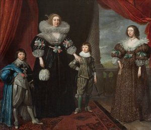 Christian Bruce, grevinna av Devonshire, och hennes barn, ca. 1629 (olja på duk)