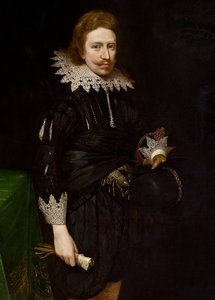 Detalj av porträtt av William Cavendish, 1624 av Daniel Mytens