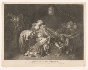 Farväl till Jean Calas i fängelset Les adieux de Calas, a sa famille (titel på objekt)