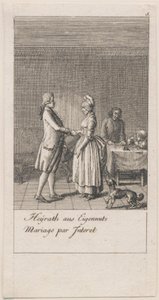 Motiv för äktenskap och deras konsekvenser. Bl. 5 av Daniel Nikolaus Chodowiecki