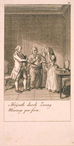 Motiv för äktenskap och deras konsekvenser. Bl. 7 av Daniel Nikolaus Chodowiecki