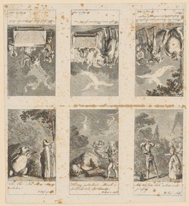 Blad 4-9 till Shakespeares ”Stormen” av Daniel Nikolaus Chodowiecki