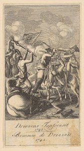 Blad 2 ur "Brandenburgska krigsscener" av Daniel Nikolaus Chodowiecki