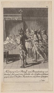 Blad 2 ur serien "Brandenburgs historia" av Daniel Nikolaus Chodowiecki