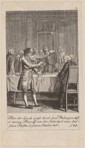 Blad 3 ur serien ”Brandenburgs historia” av Daniel Nikolaus Chodowiecki