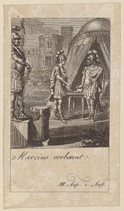Blad 5 till Shakespeares "Coriolanus" av Daniel Nikolaus Chodowiecki