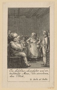 Blad 5 till Shakespeares "Kung Henrik den fjärde" av Daniel Nikolaus Chodowiecki