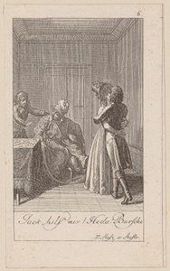 Blad 6 till Aug. von Kotzebues ”Indianerna i England” av Daniel Nikolaus Chodowiecki
