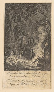Blad 8 ur "Brandenburgska krigsscener" av Daniel Nikolaus Chodowiecki