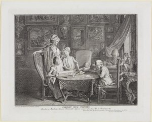 En målares kabinett. Konstnärens familjeblad. av Daniel Nikolaus Chodowiecki