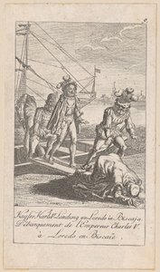 Kejsar Karl V:s landstigning i Biscaya, blad 9 ur serien "Forntidens, medeltidens och modern historia" av Daniel Nikolaus Chodowiecki