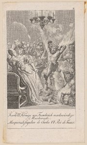 Märklig maskerad av Karl VI av Frankrike, blad 2 ur serien ”Antik, medeltida och modern historia” av Daniel Nikolaus Chodowiecki