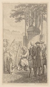 Minnesångare, blad 1 ur den första upplagan av ”Gedichte von Gottfried August Bürger” av Daniel Nikolaus Chodowiecki