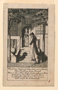 The Hypocritical Friend, Illustration för "Königl: Grosbrit [anian] genealogical calendar for the 1780 year Lauenberg by J.G. Berenberg" av Daniel Nikolaus Chodowiecki