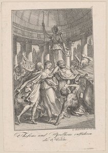 Theseus och Peirithoos rövar bort Helena, blad 5 till Beckers "Theseus" av Daniel Nikolaus Chodowiecki