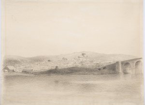 Hexham, ca 1916 (träkol på papper) av Daniel Oliver