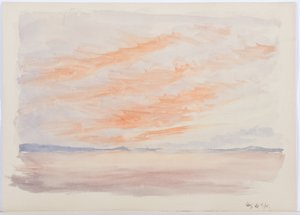 Holy Island, 1895 (penna och wc på papper) av Daniel Oliver