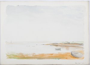 Holy Island, 1895 (penna och wc på papper) av Daniel Oliver