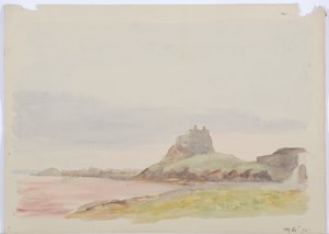 Holy Island, 1895 (penna och wc på papper) av Daniel Oliver
